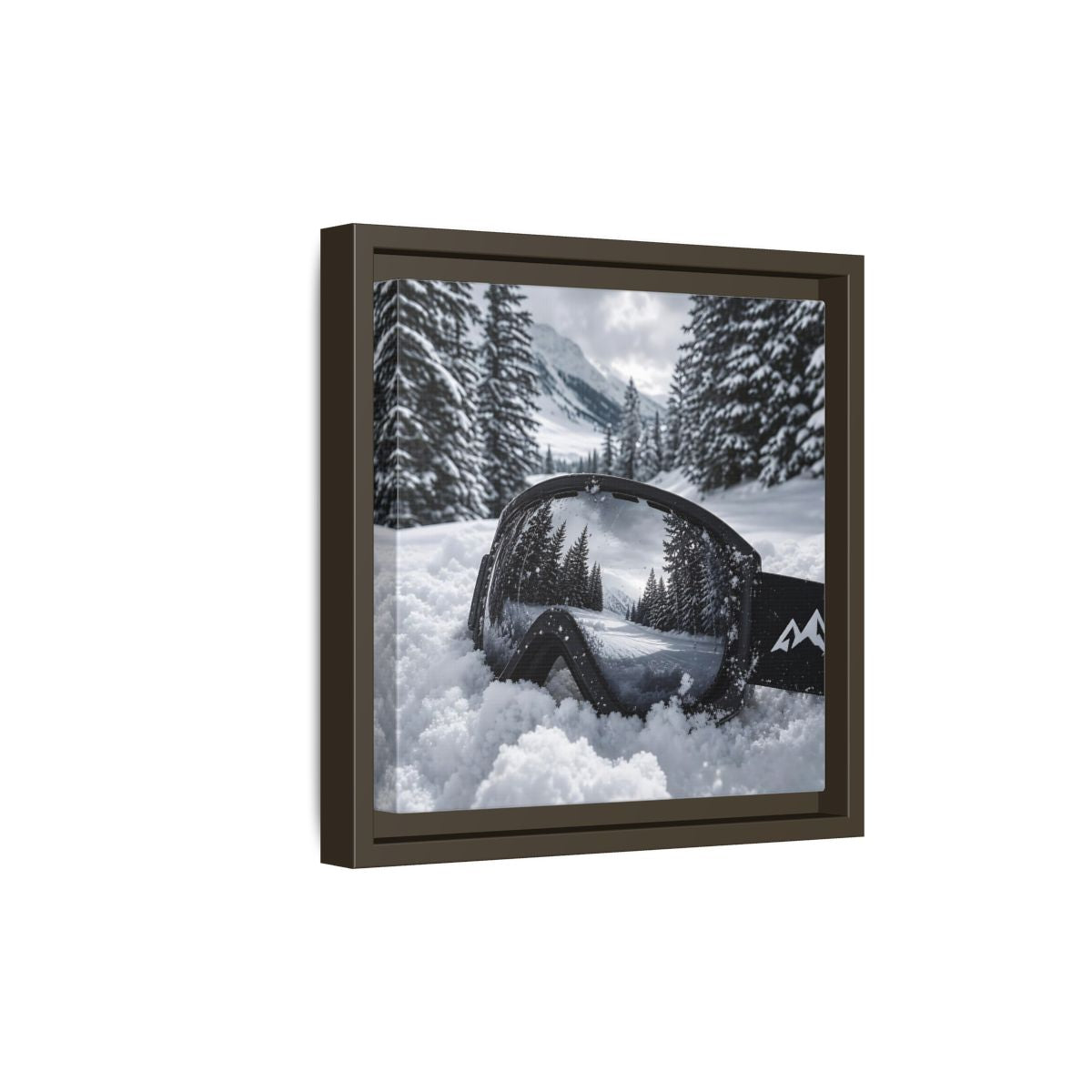 Side Mockup 20. Snow Goggles Reflection shown as framed canvas print