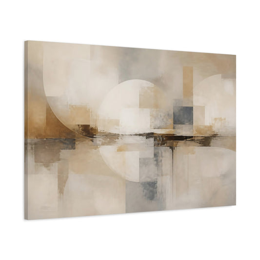 Main Mockup. Soft Neutral Geometry shown as canvas print