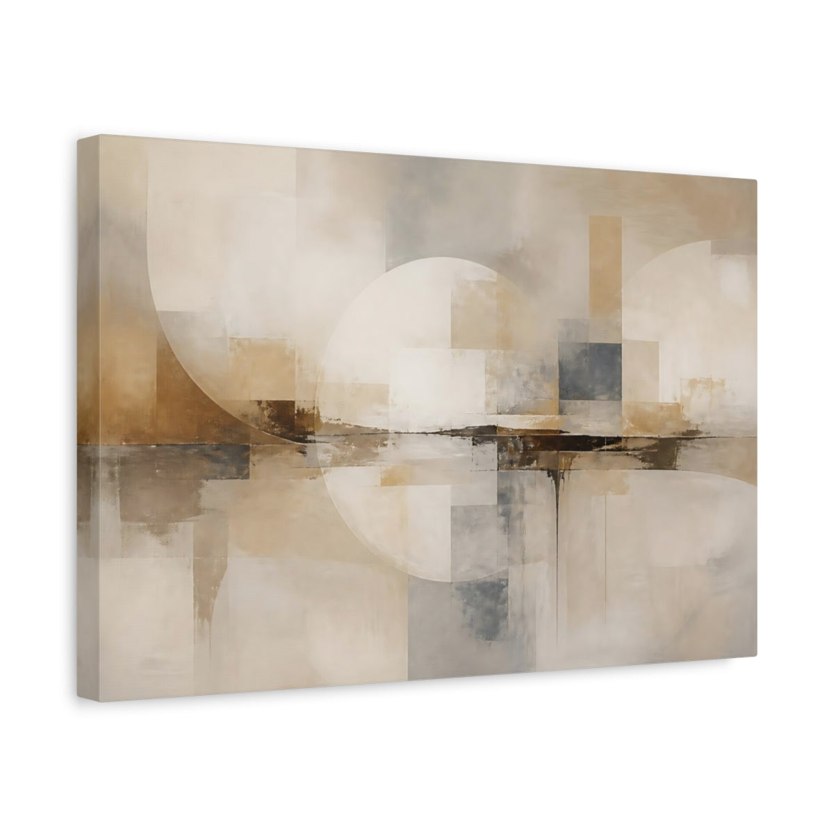 Side Mockup 4. Soft Neutral Geometry shown as canvas print
