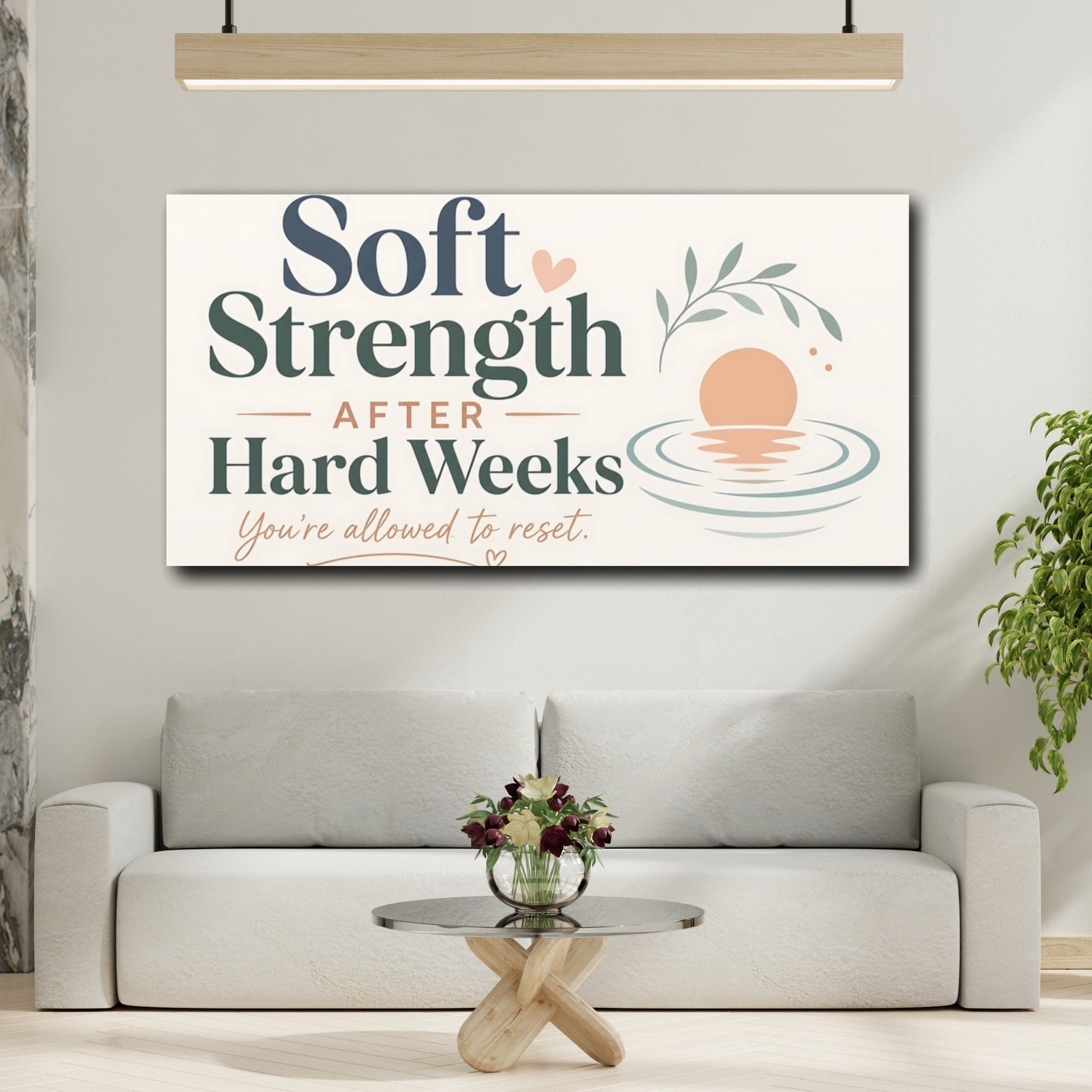 Mockup 2. Soft Strength Reset shown as canvas print