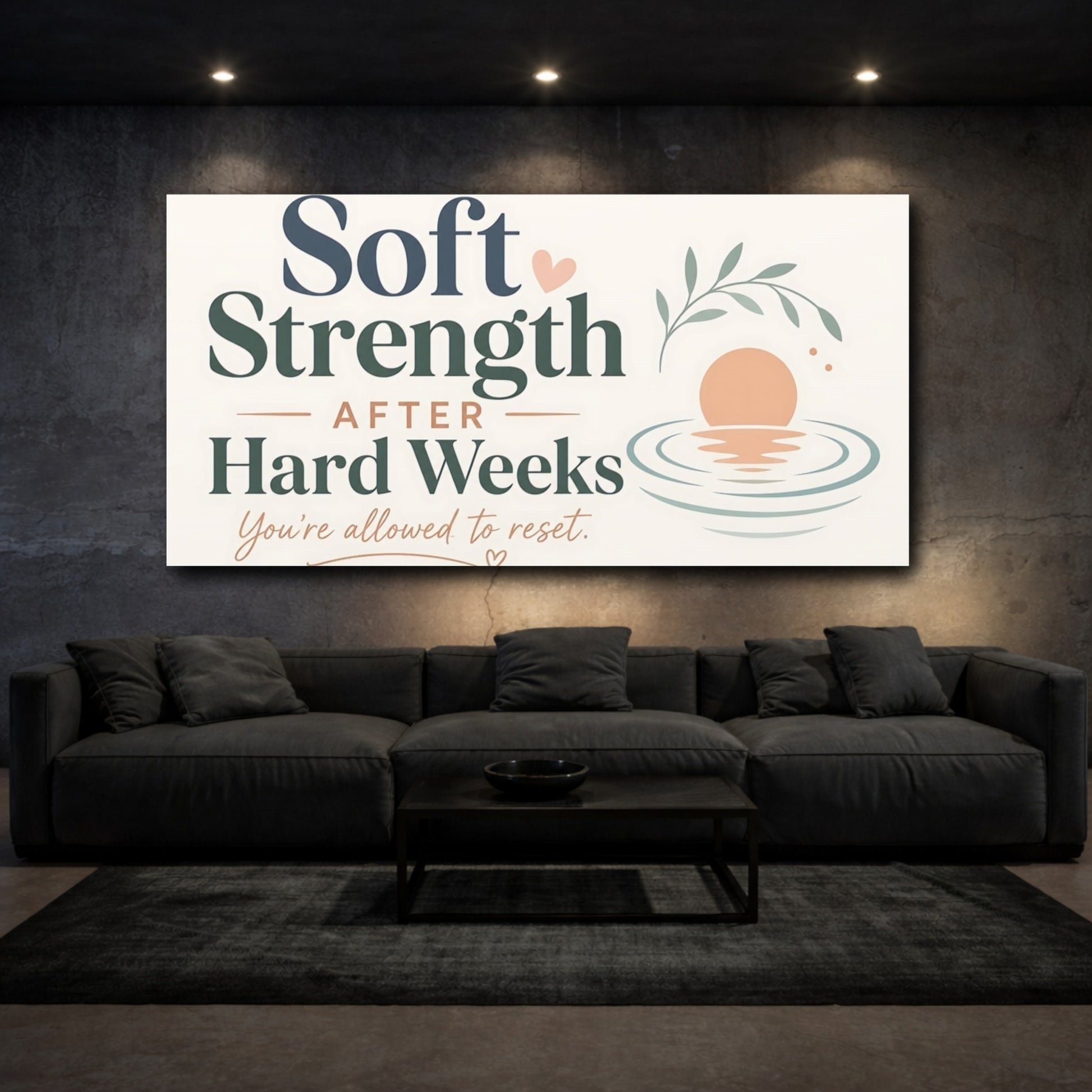 Mockup 3. Soft Strength Reset shown as canvas print
