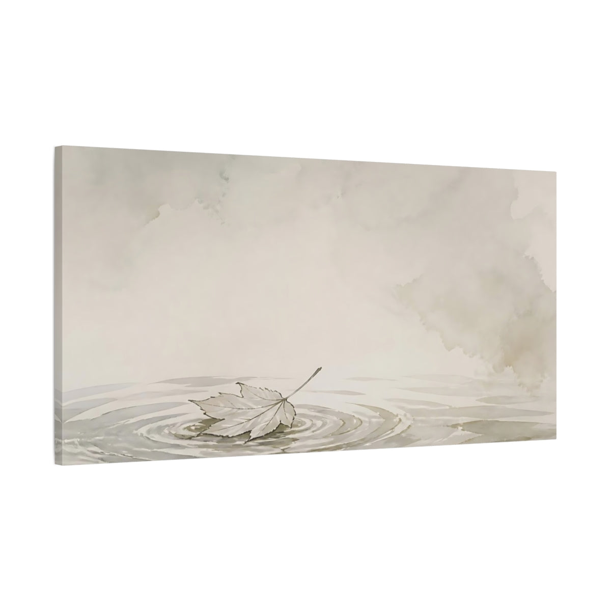 Main Mockup. Solitary Leaf Ripples shown as canvas print