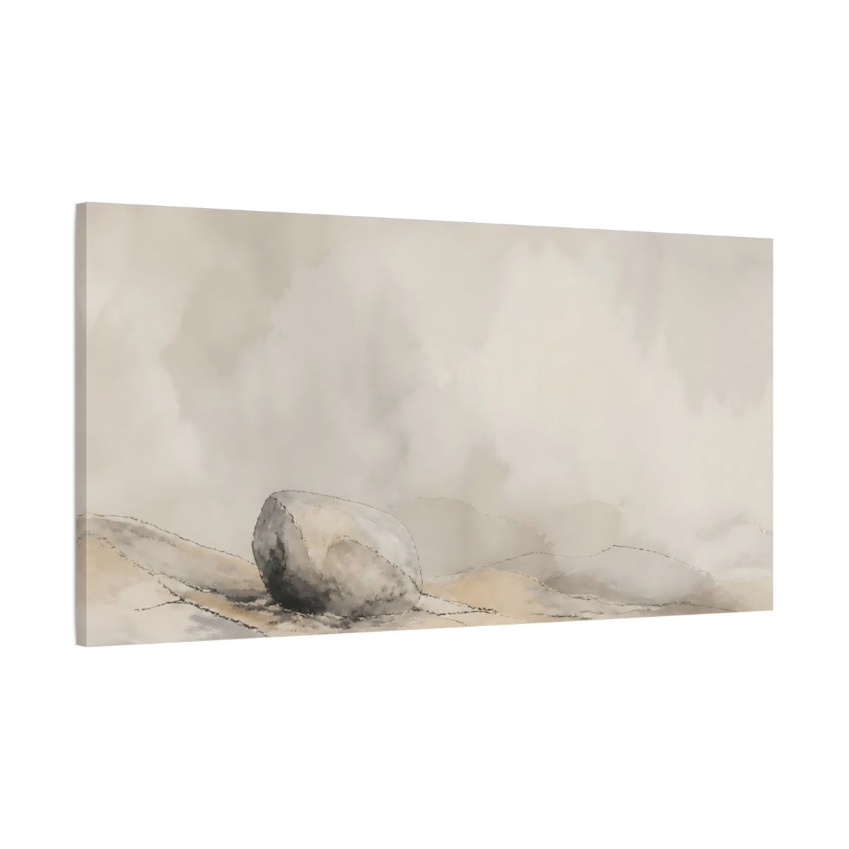 Main Mockup. Solitary Weathered Stone shown as canvas print