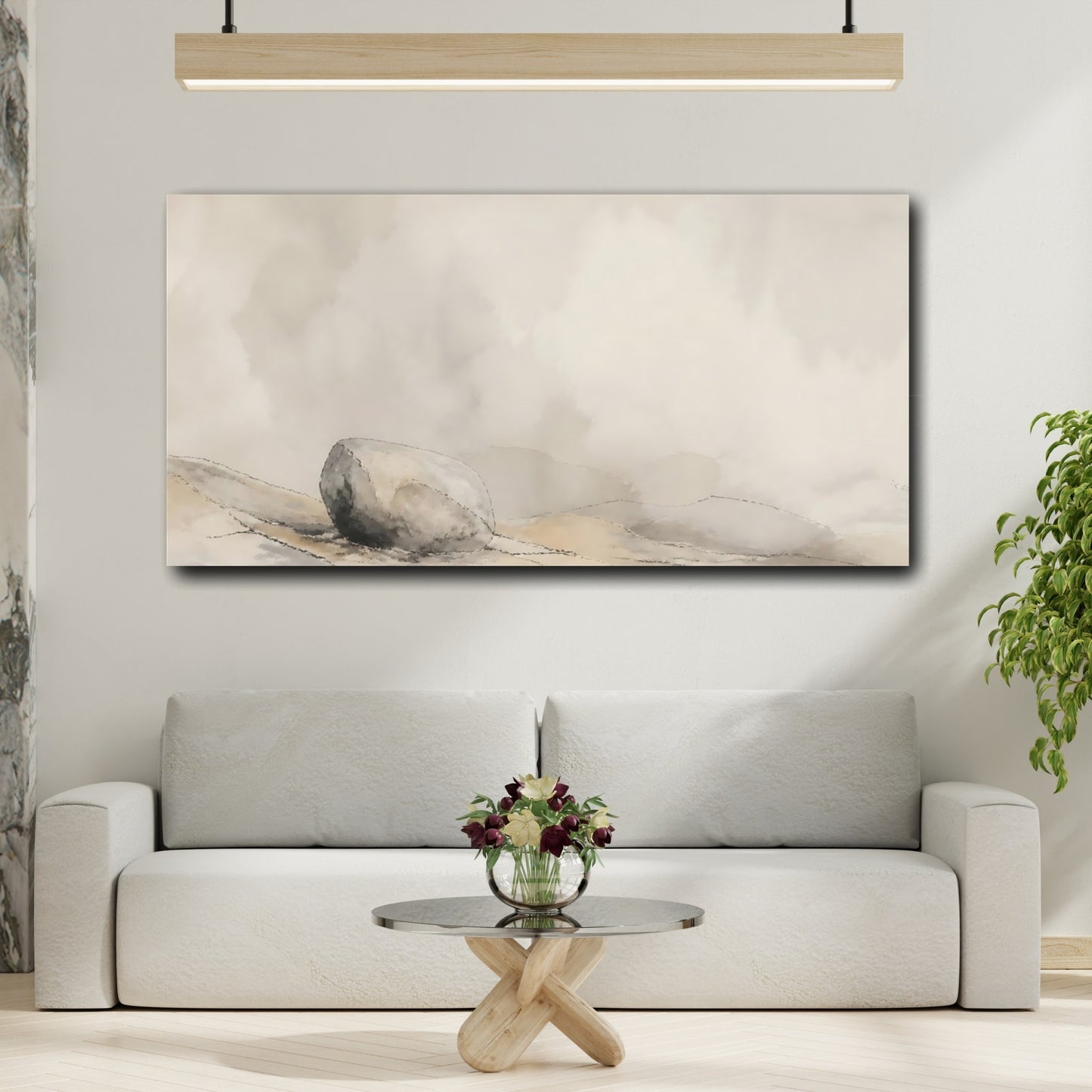 Mockup 2. Solitary Weathered Stone shown as canvas print