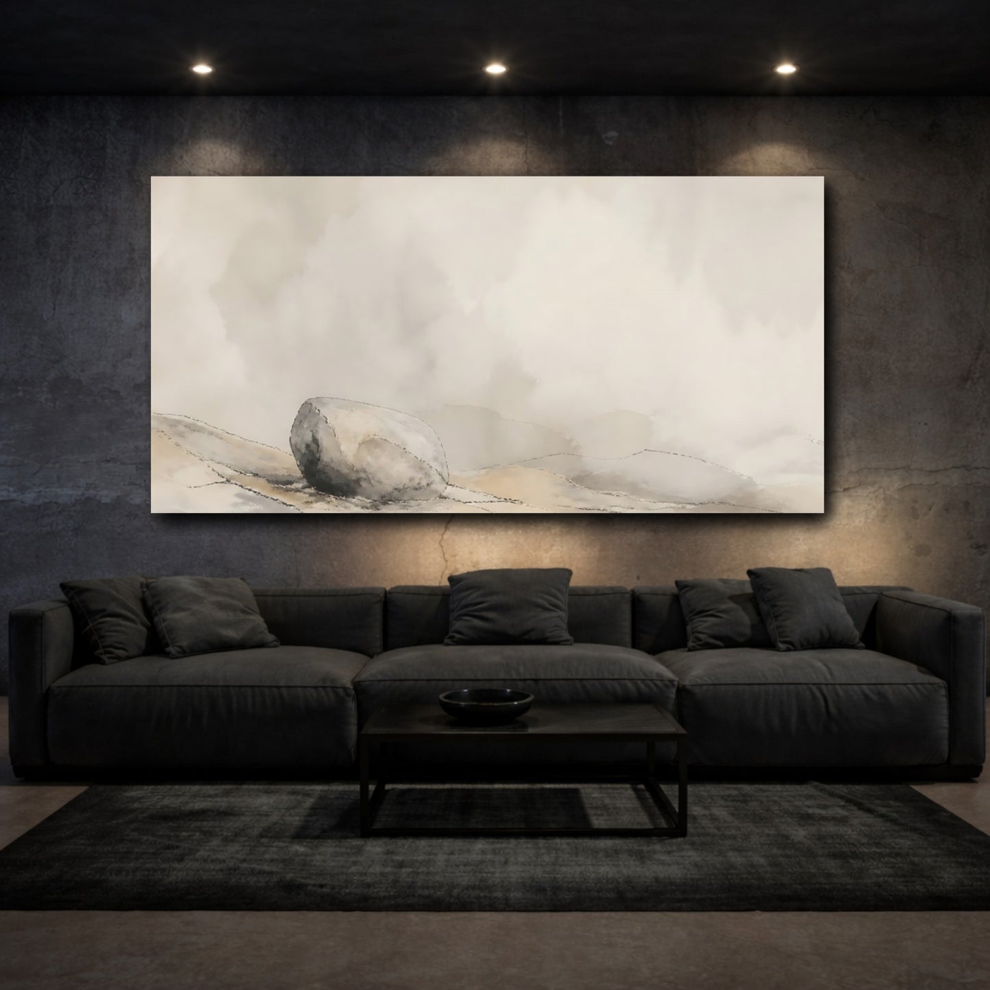 Mockup 3. Solitary Weathered Stone shown as canvas print