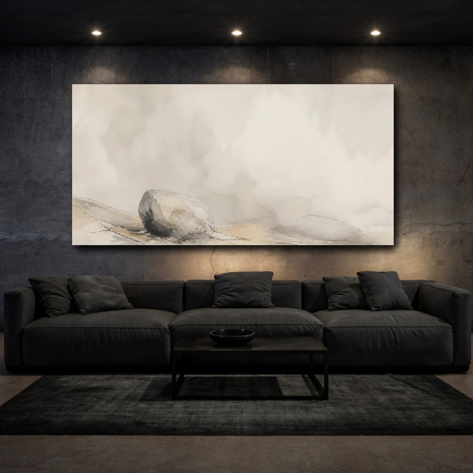Mockup 3. Solitary Weathered Stone shown as canvas print