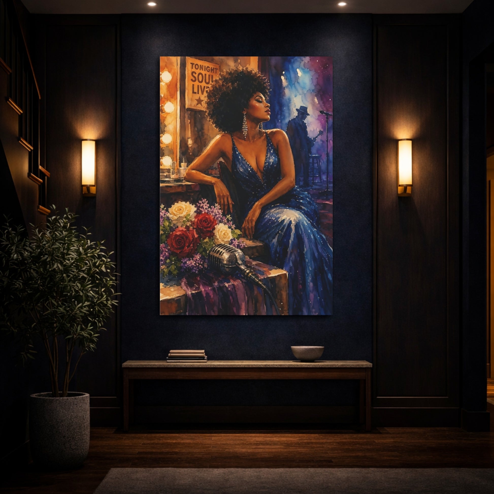 Mockup 4. Soulful Jazz Diva shown as canvas print