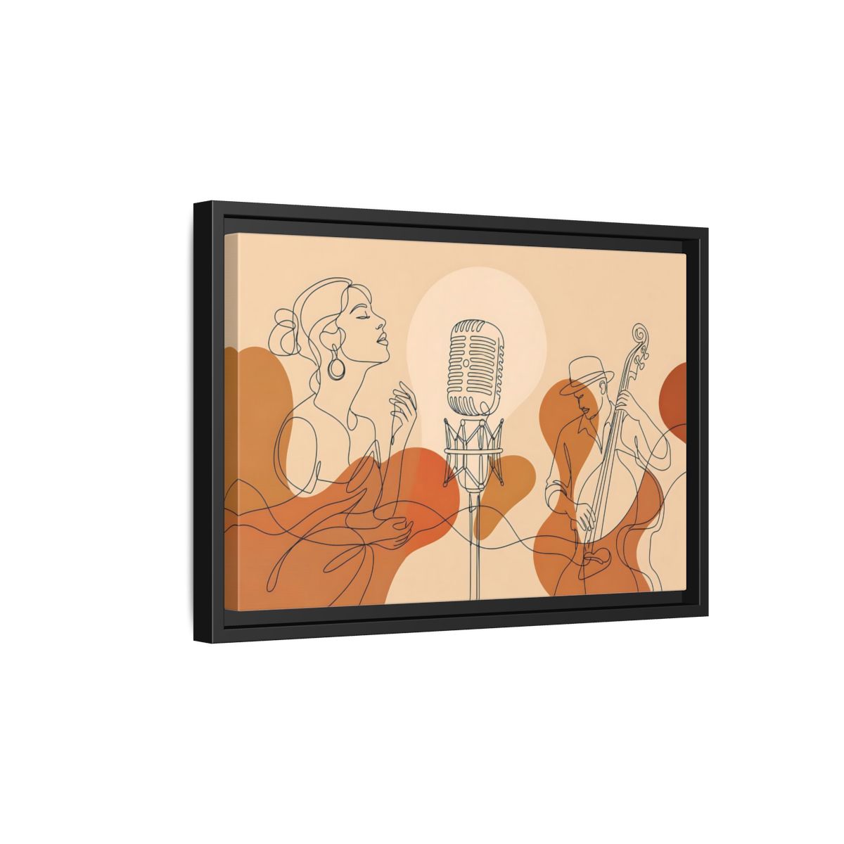 Side Mockup 6. Soulful Jazz Duo shown as framed canvas print