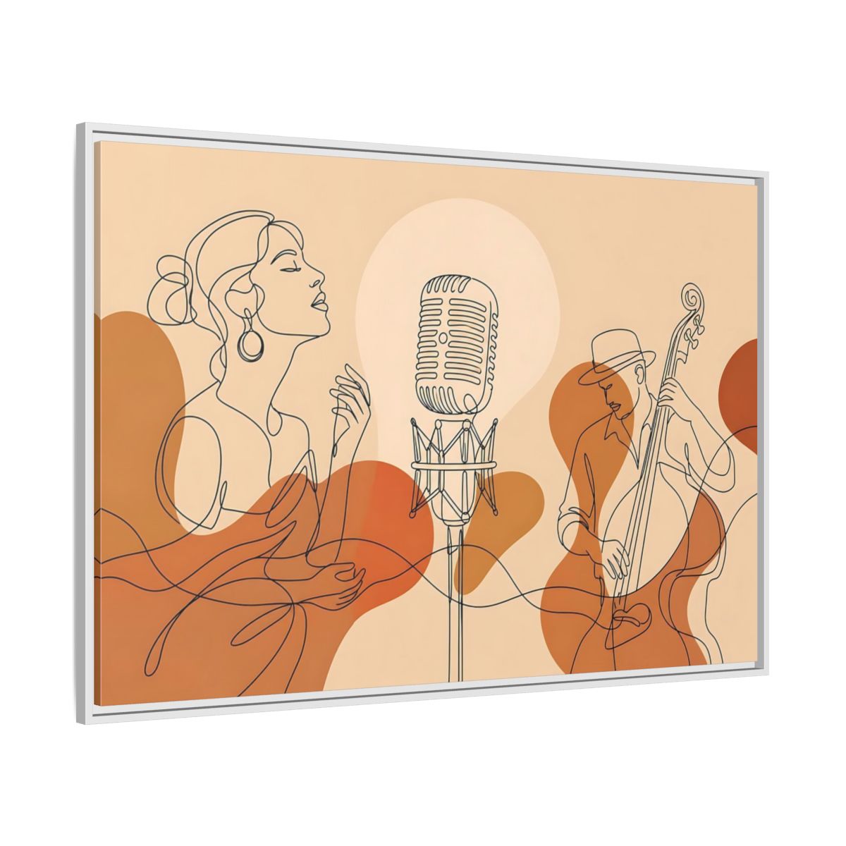 Side Mockup 7. Soulful Jazz Duo shown as framed canvas print