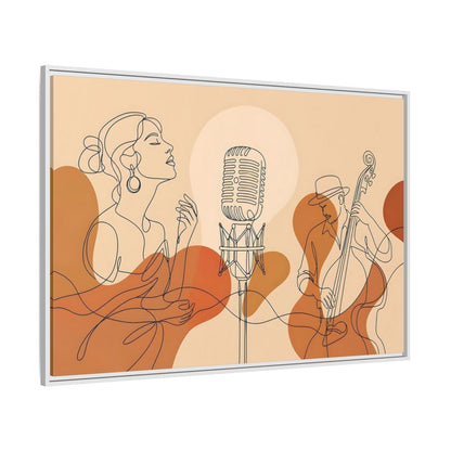 Side Mockup 7. Soulful Jazz Duo shown as framed canvas print