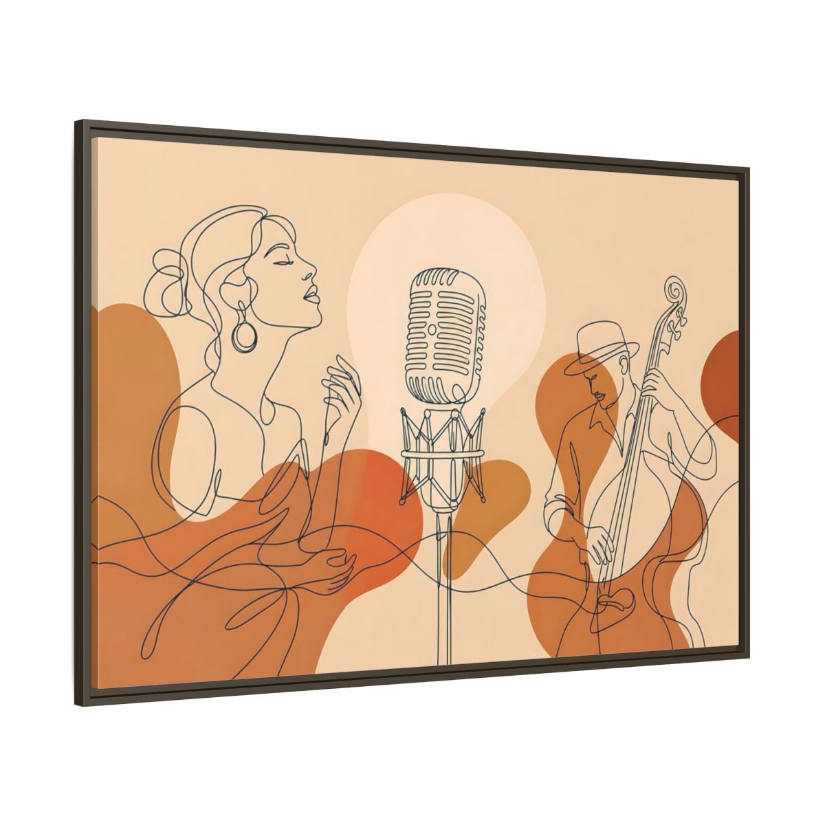 Side Mockup 8. Soulful Jazz Duo shown as framed canvas print