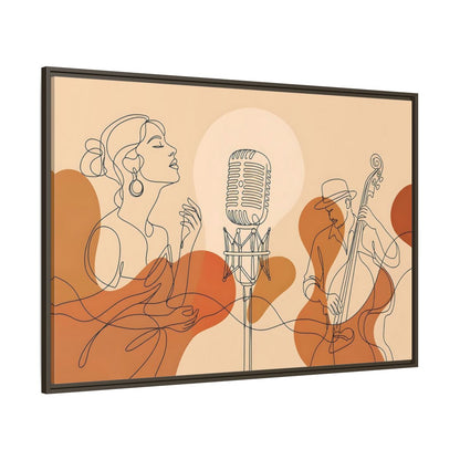 Side Mockup 8. Soulful Jazz Duo shown as framed canvas print