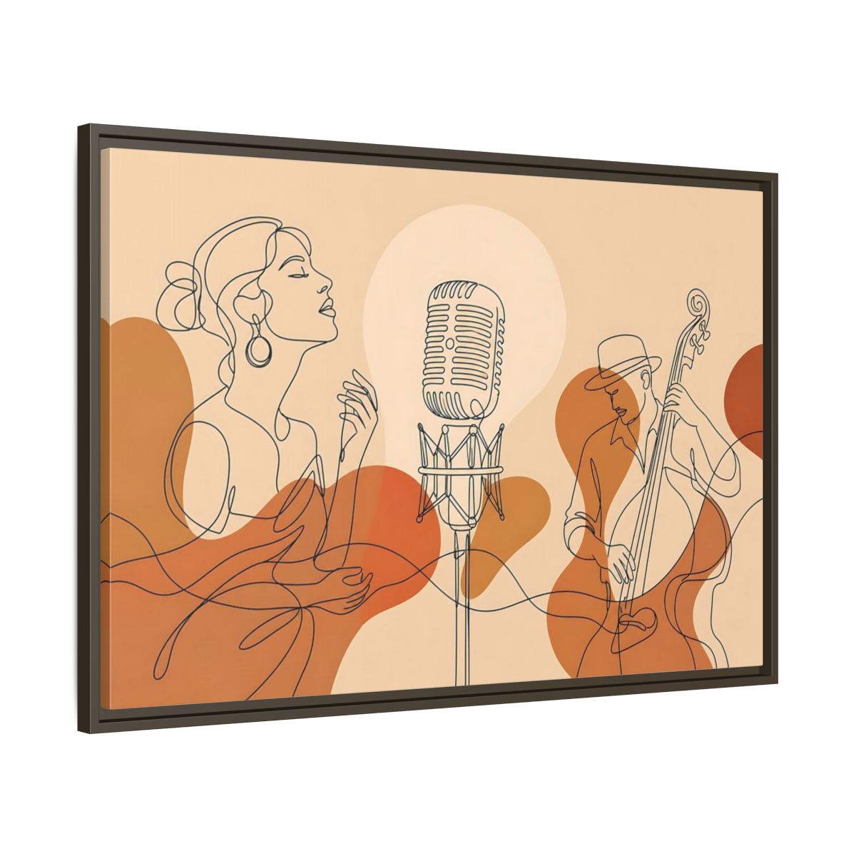Main Mockup. Soulful Jazz Duo shown as framed canvas print