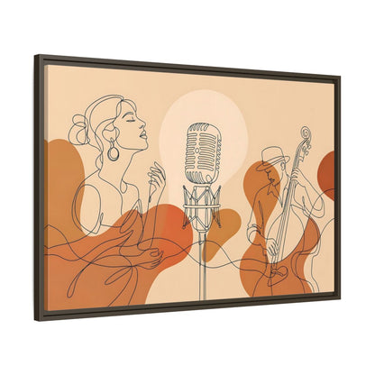 Main Mockup. Soulful Jazz Duo shown as framed canvas print