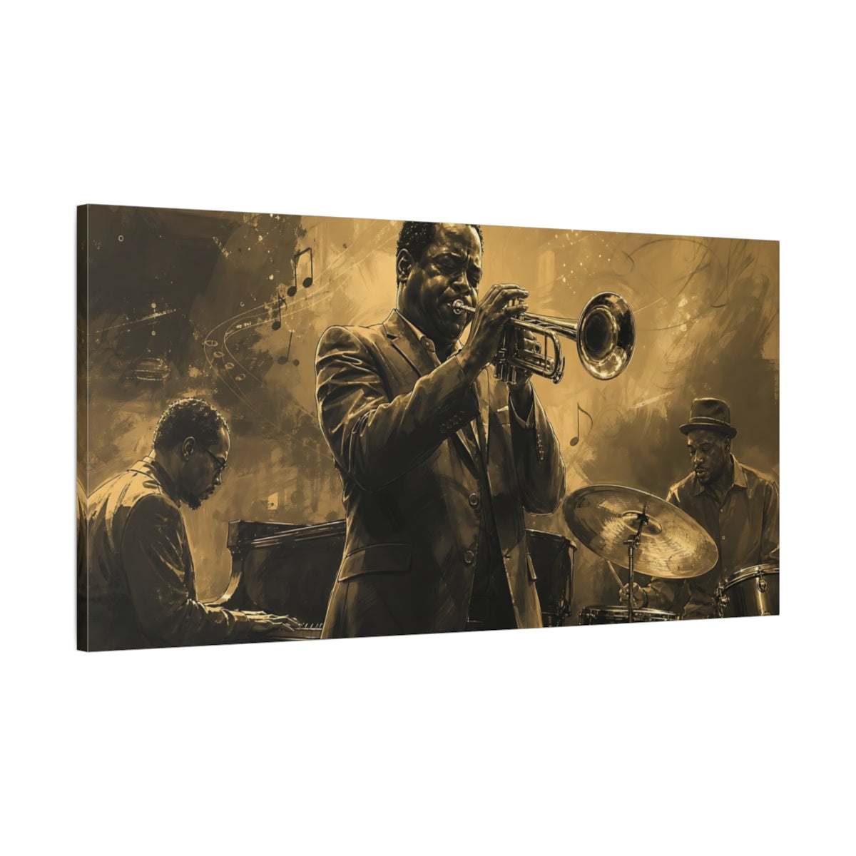 Main Mockup. Soulful Jazz Trio shown as canvas print