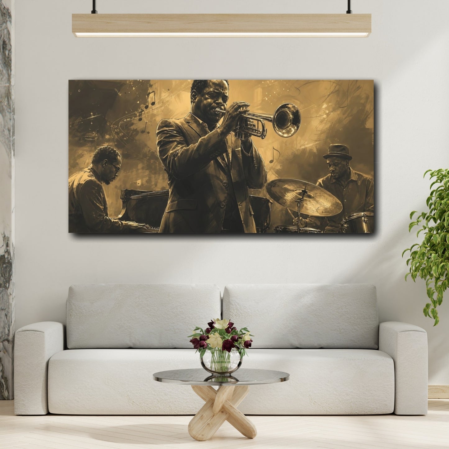 Mockup 2. Soulful Jazz Trio shown as canvas print