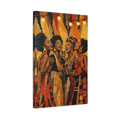 Side Mockup 3. Soulful Vintage Quartet shown as canvas print