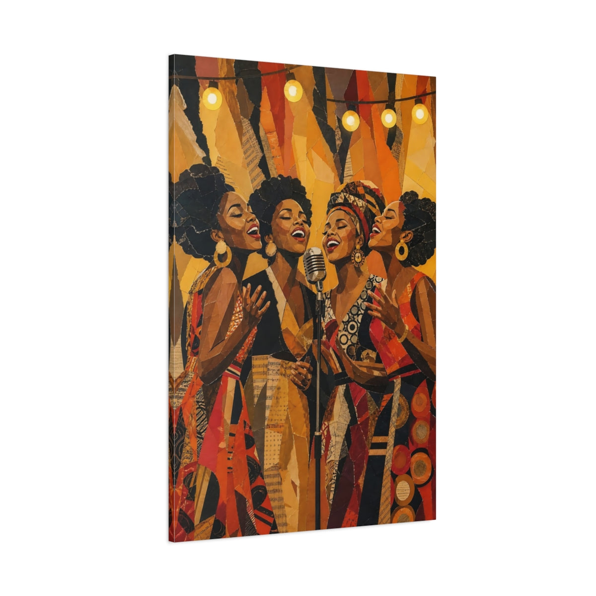 Side Mockup 1. Soulful Vintage Quartet shown as canvas print