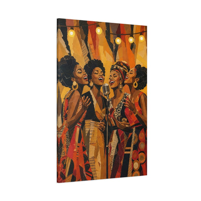 Side Mockup 1. Soulful Vintage Quartet shown as canvas print