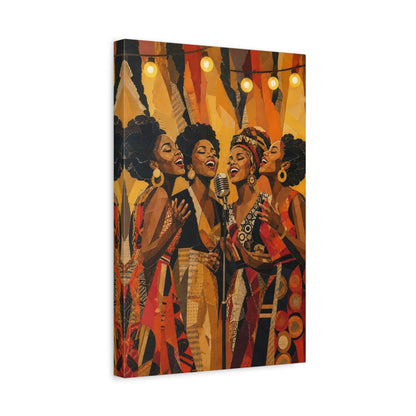 Side Mockup 4. Soulful Vintage Quartet shown as canvas print