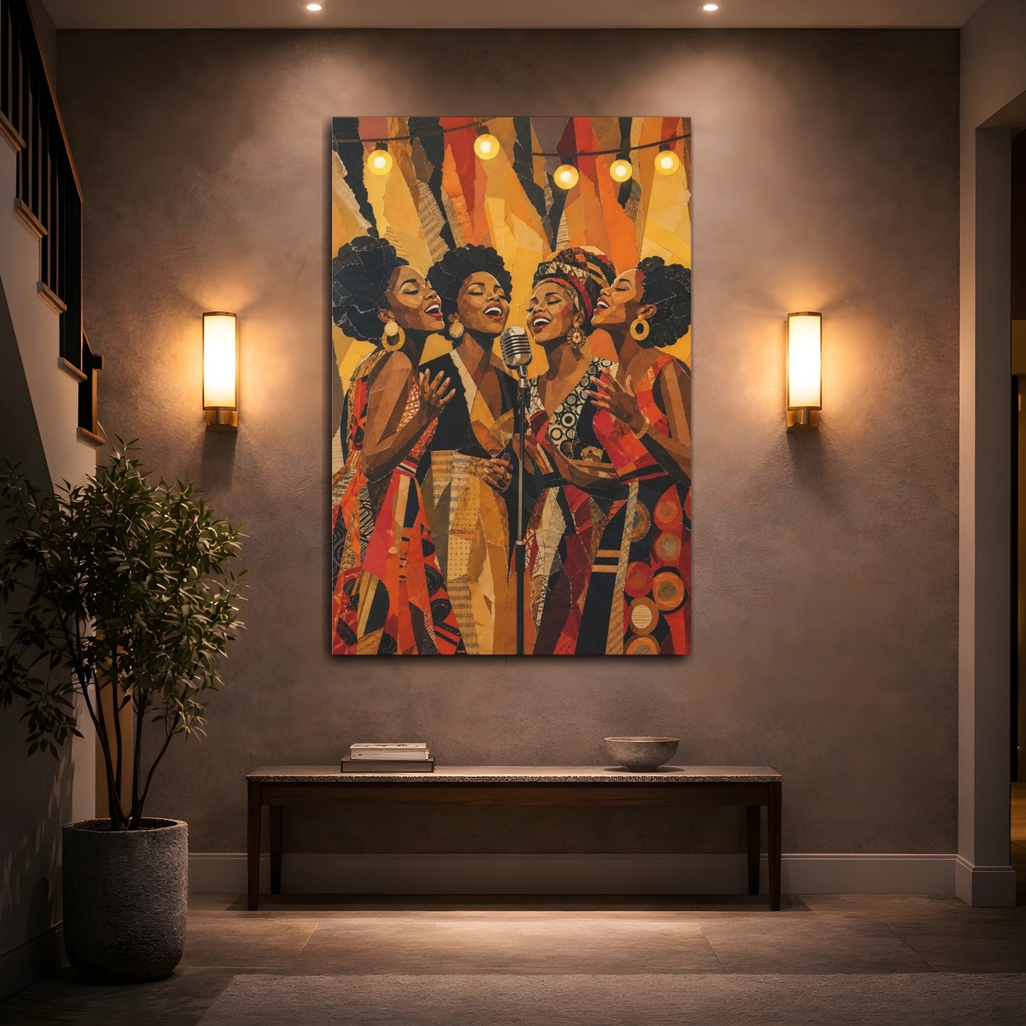 Mockup 2. Soulful Vintage Quartet shown as canvas print