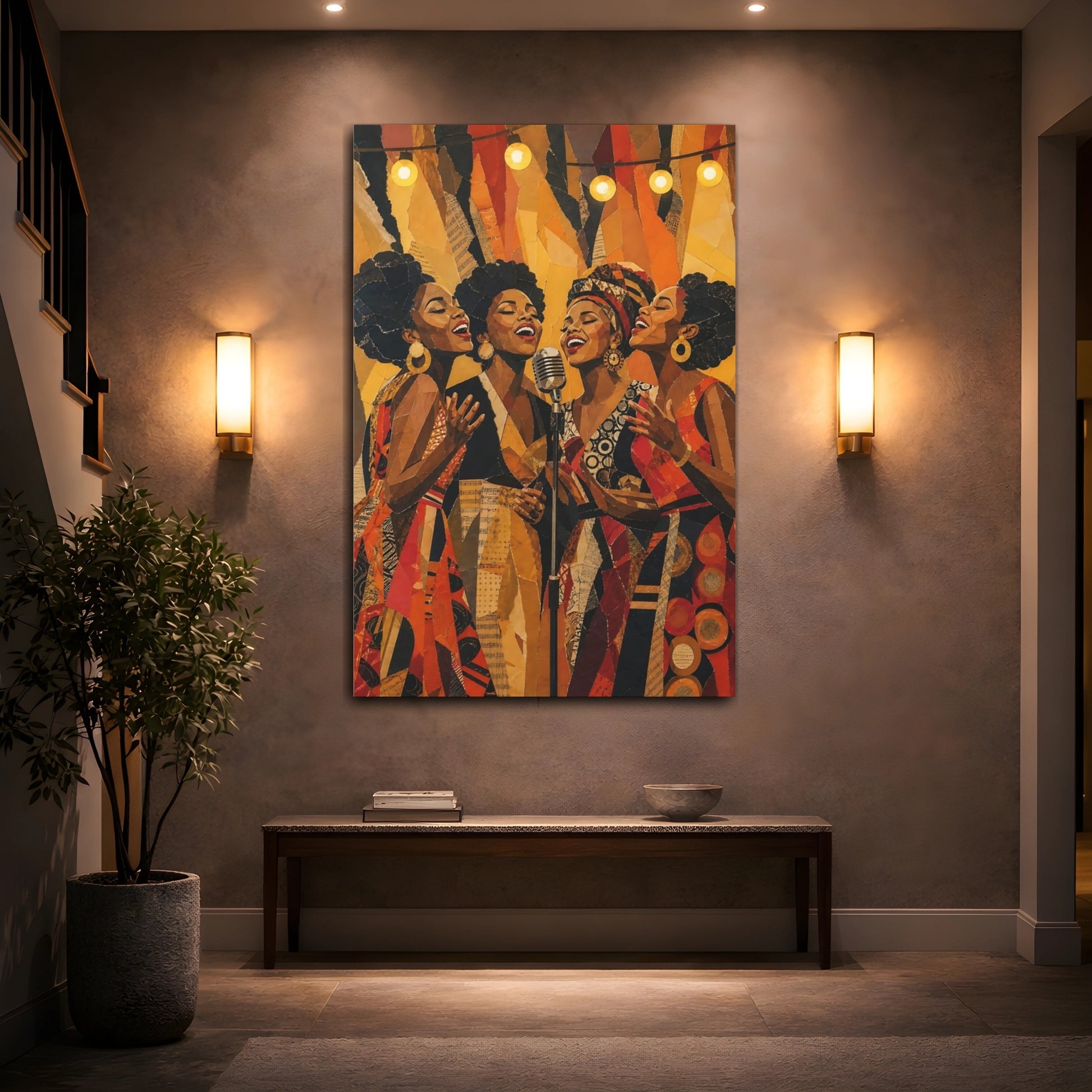 Mockup 2. Soulful Vintage Quartet shown as canvas print