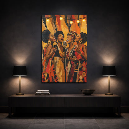 Mockup 3. Soulful Vintage Quartet shown as canvas print