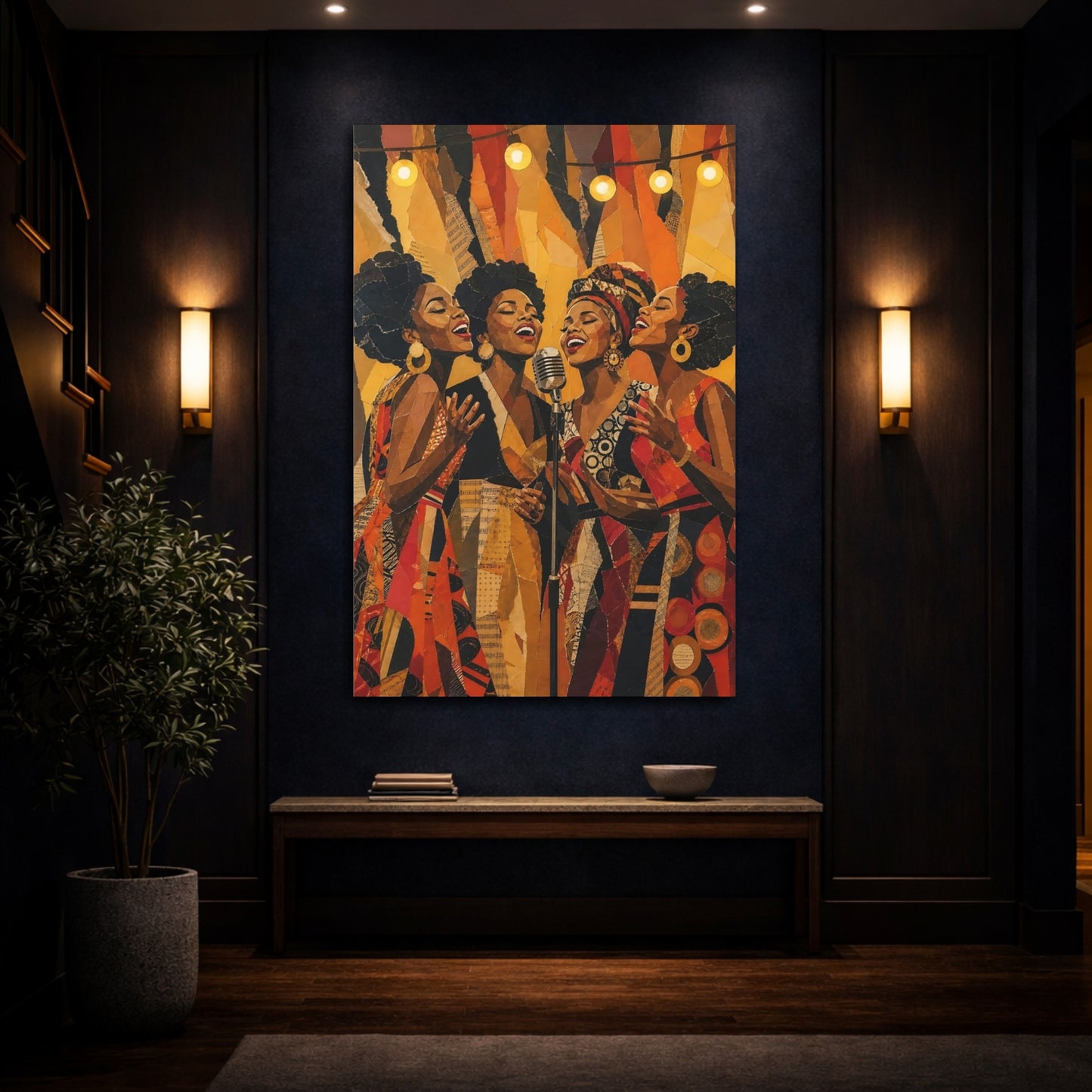 Mockup 4. Soulful Vintage Quartet shown as canvas print