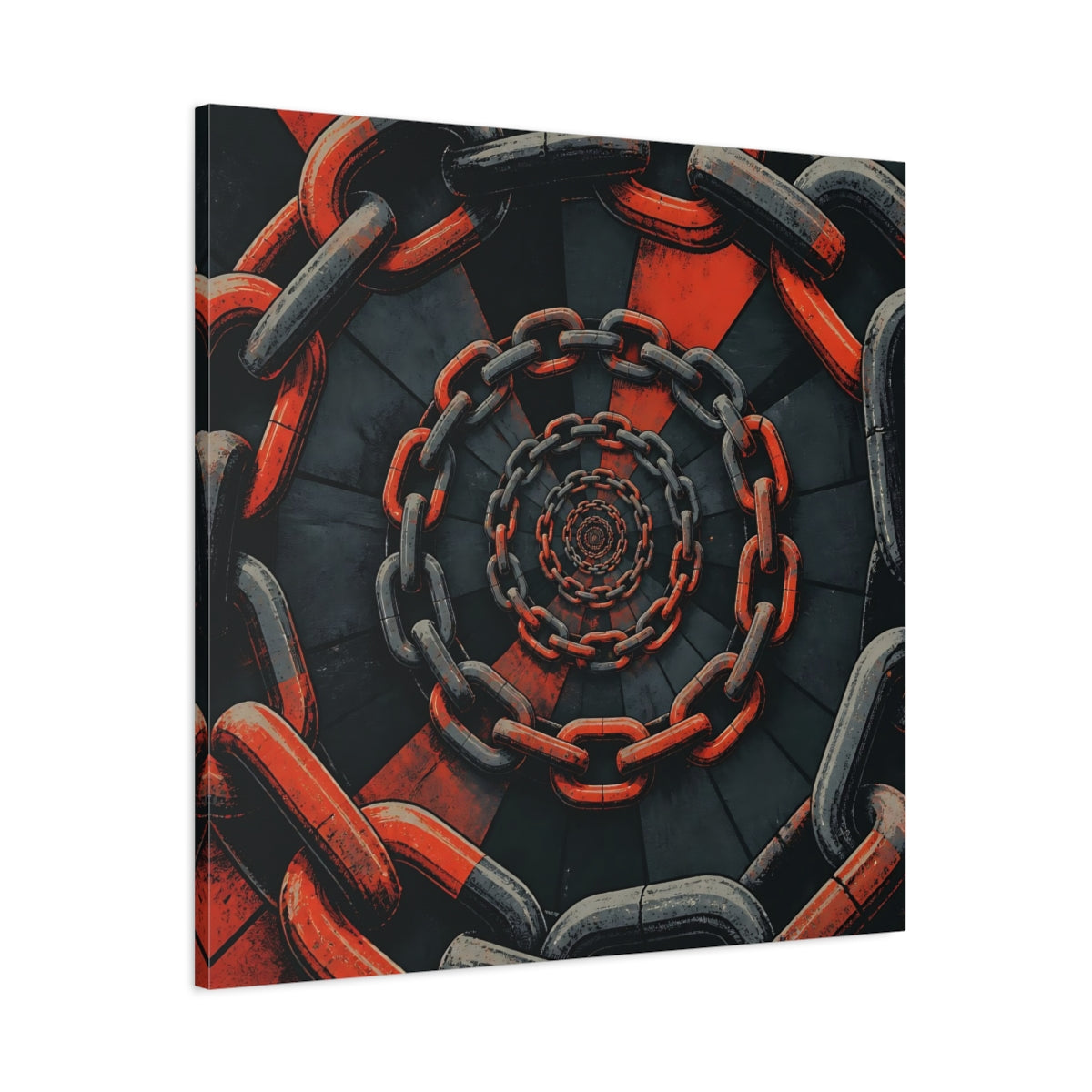Main Mockup. Spiral Of Chains shown as canvas print