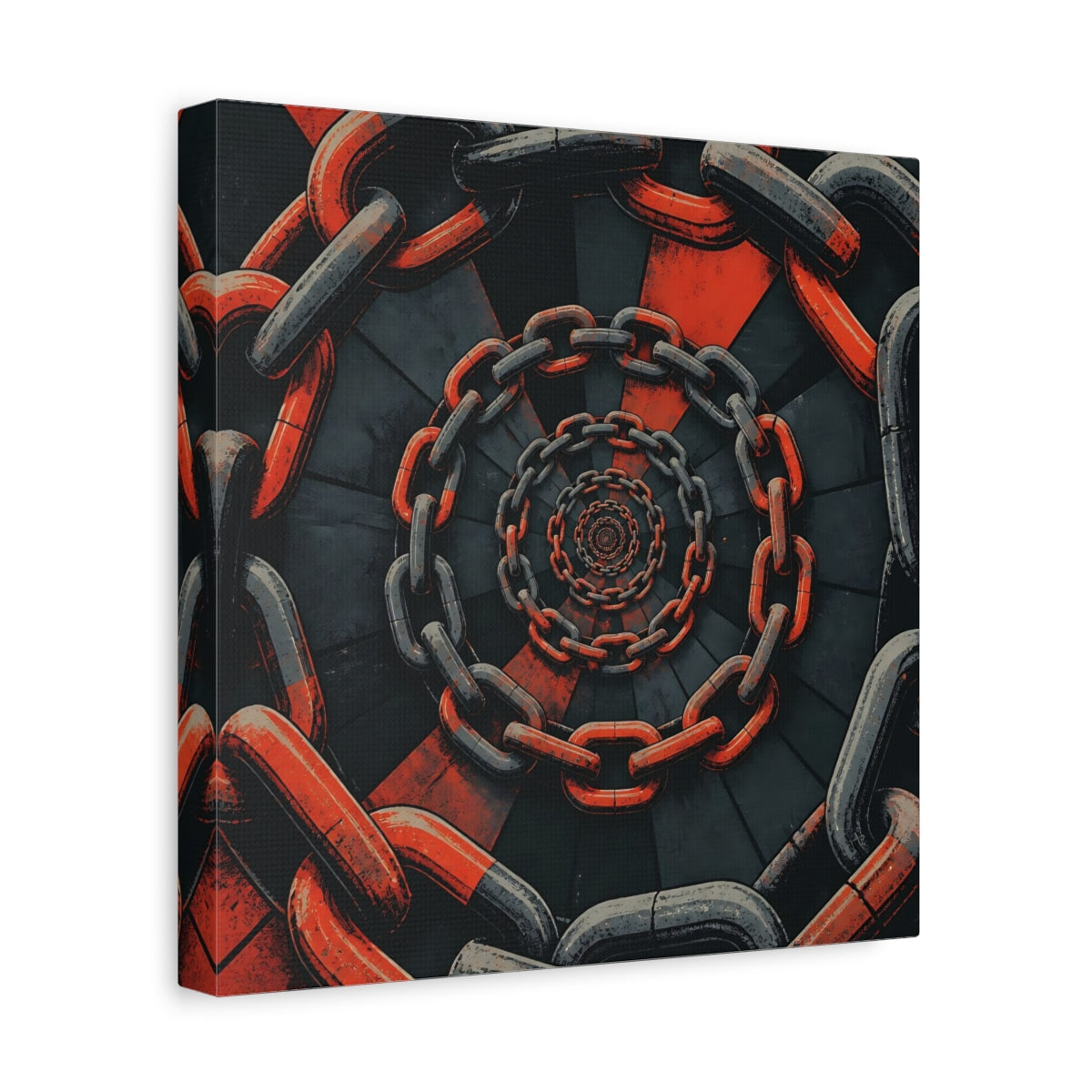 Side Mockup 8. Spiral Of Chains shown as canvas print