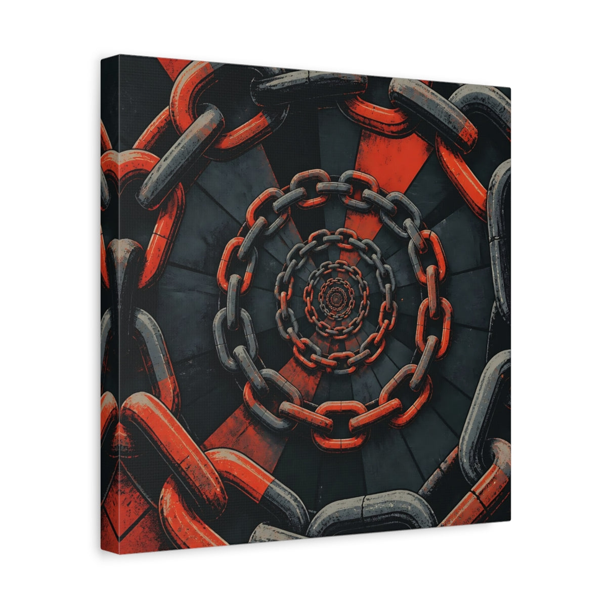 Side Mockup 7. Spiral Of Chains shown as canvas print