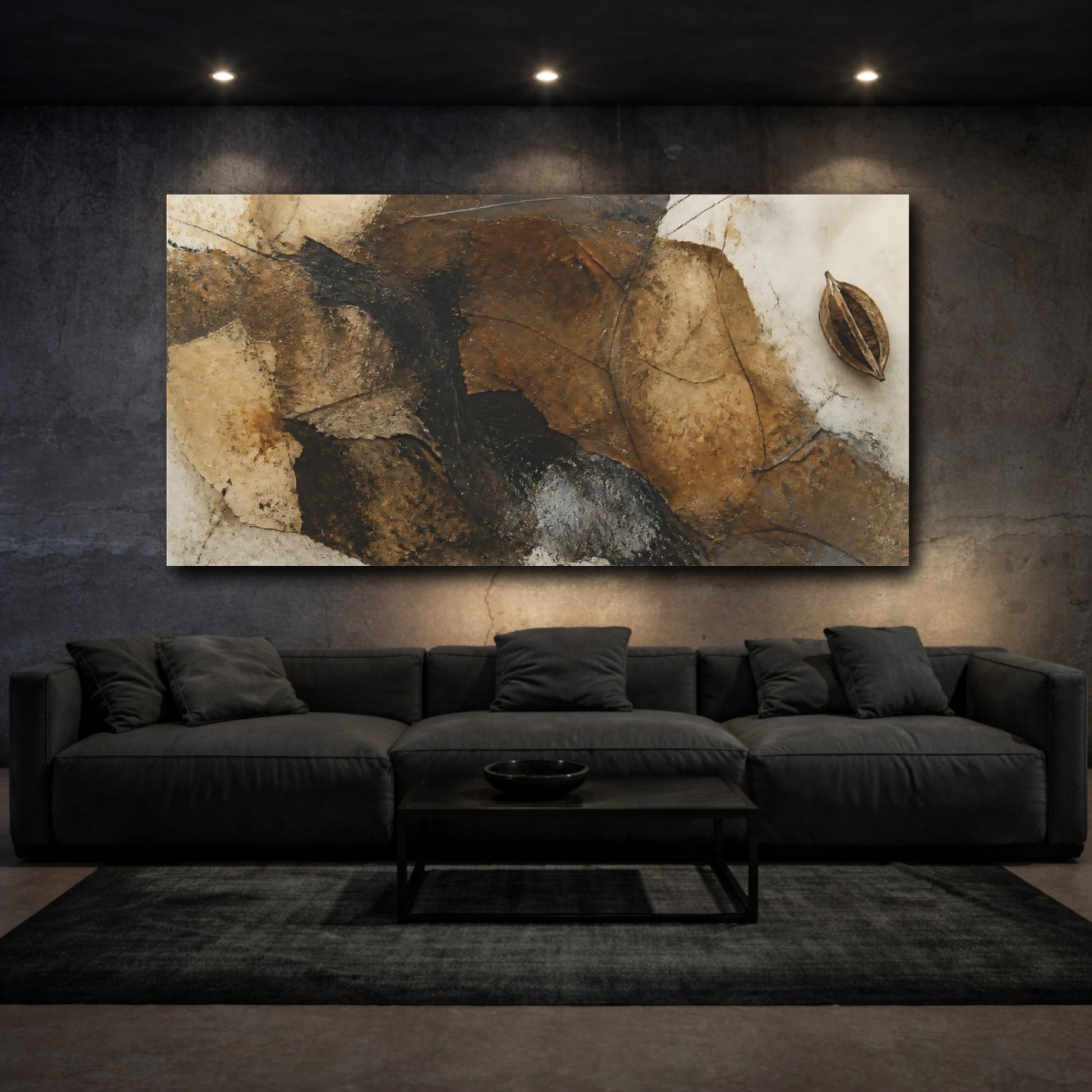 Mockup 3. Split Seedpod On Parchment shown as canvas print
