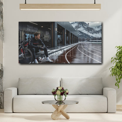 Mockup 2. Sports Athlete Fitness Landscape shown as canvas print