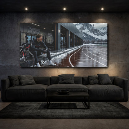 Mockup 4. Sports Athlete Fitness Landscape shown as canvas print