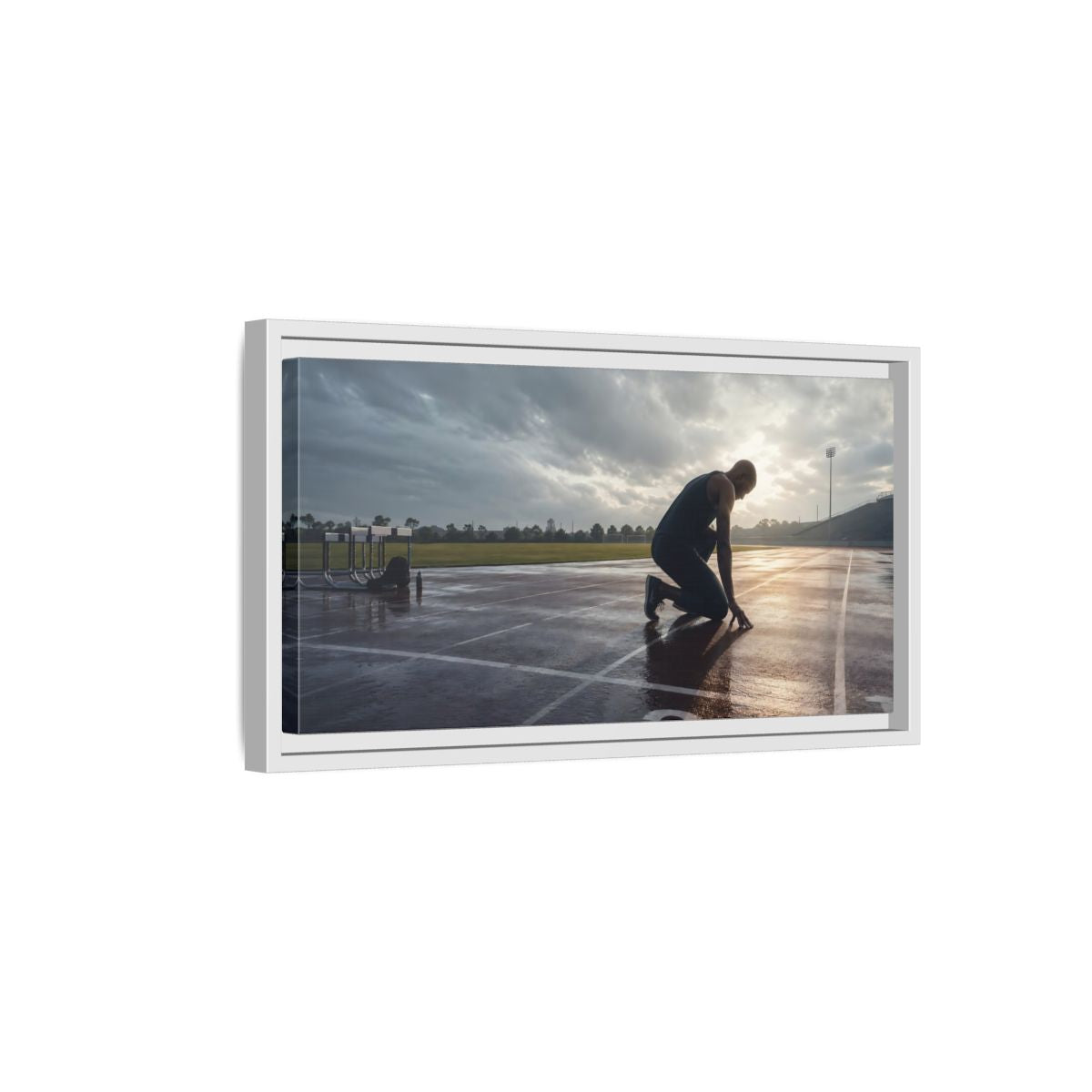 Side Mockup 6. Sports Athlete Sports Athlete shown as framed canvas print