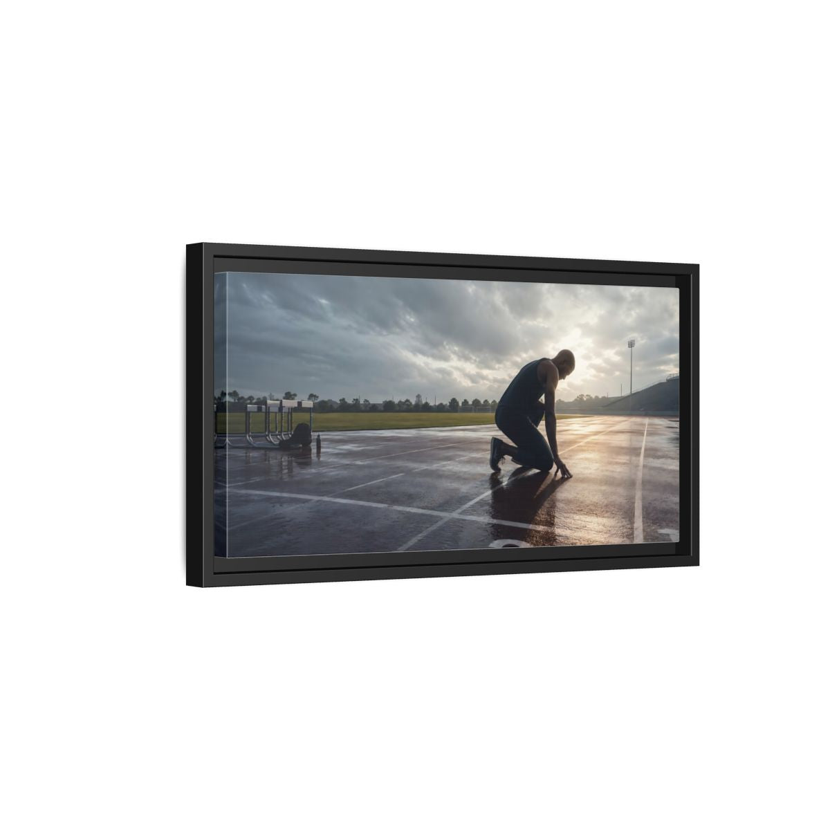 Side Mockup 8. Sports Athlete Sports Athlete shown as framed canvas print