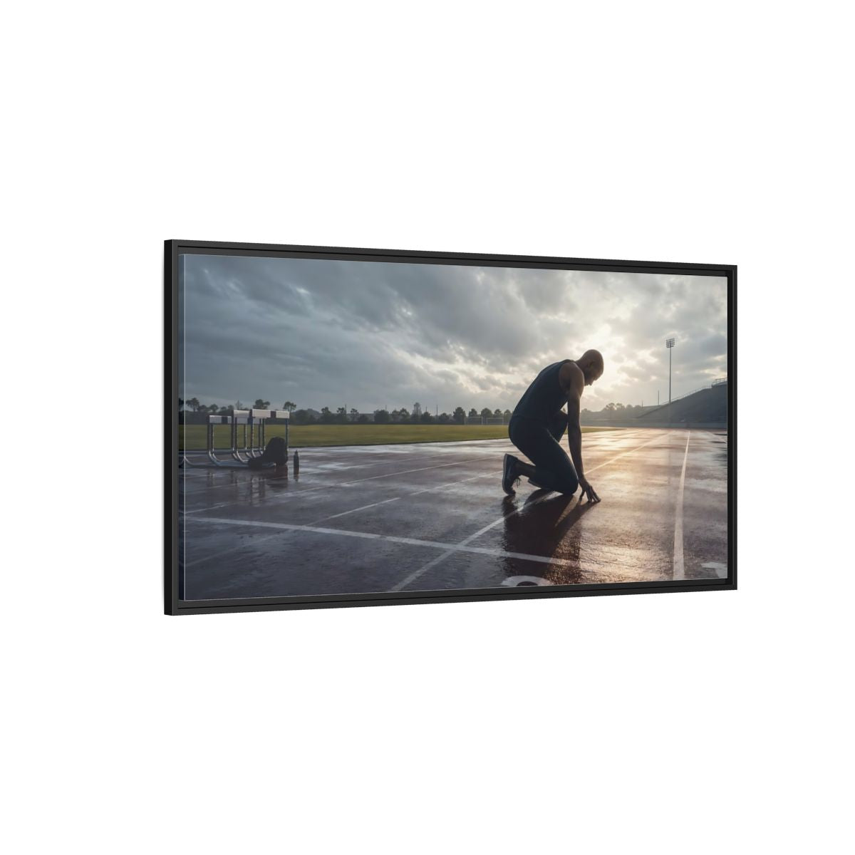 Side Mockup 5. Sports Athlete Sports Athlete shown as framed canvas print