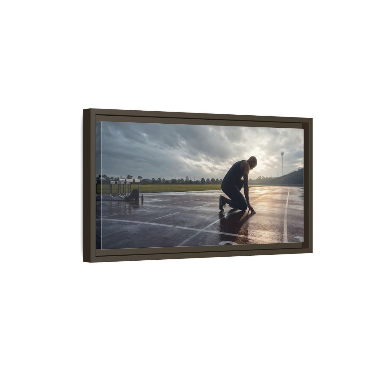 Side Mockup 7. Sports Athlete Sports Athlete shown as framed canvas print