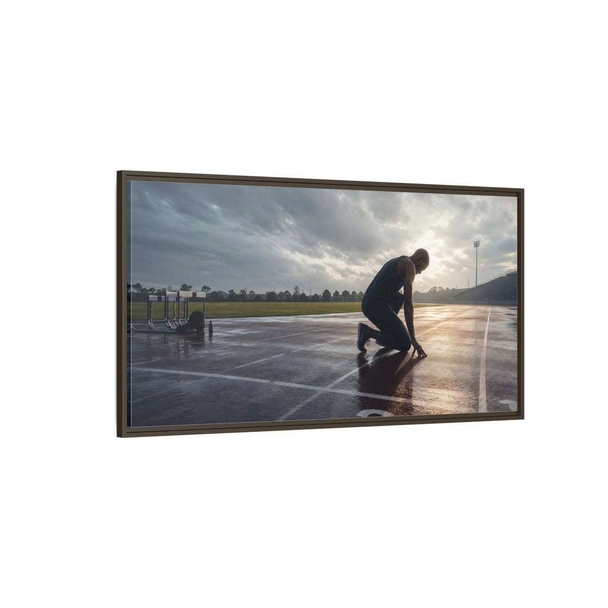Side Mockup 4. Sports Athlete Sports Athlete shown as framed canvas print