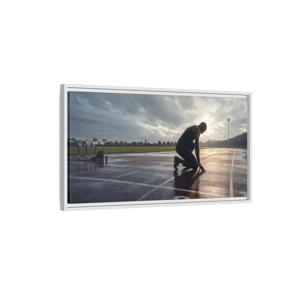 Side Mockup 1. Sports Athlete Sports Athlete shown as framed canvas print