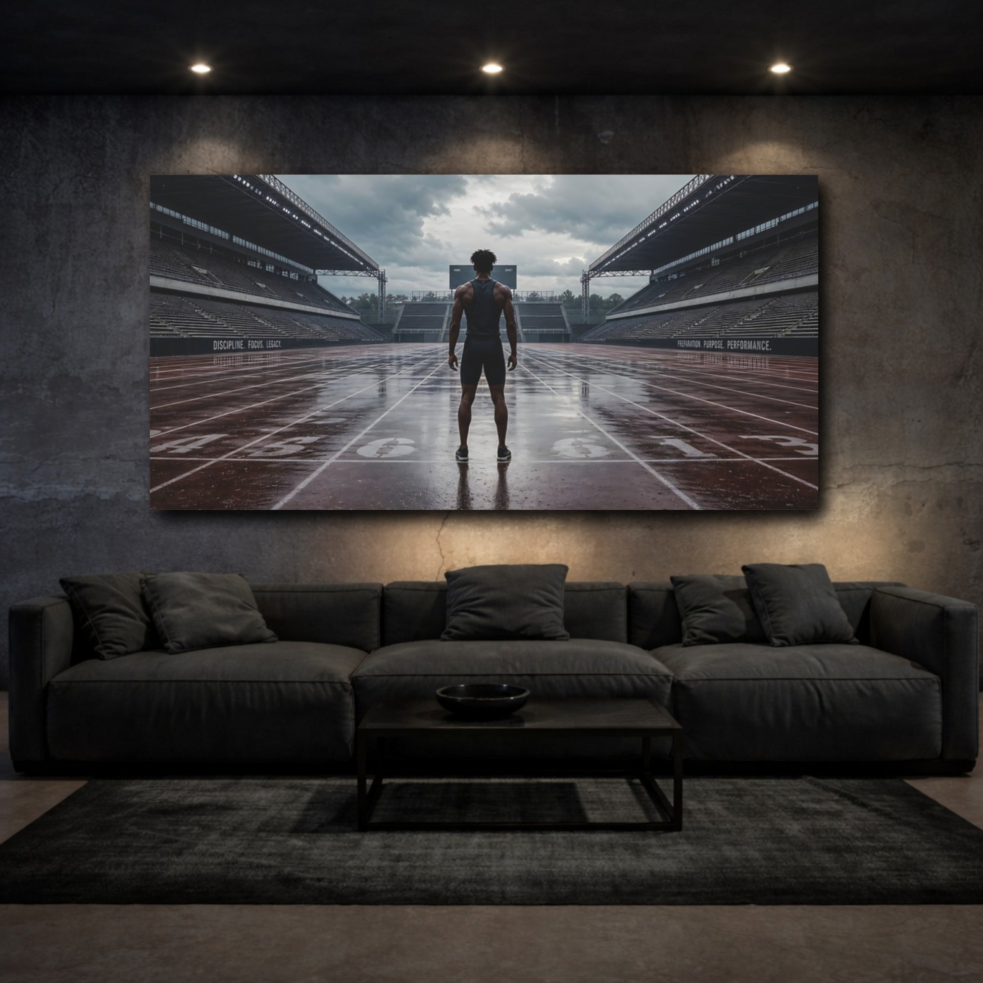 Mockup 3. Sports Athlete Gritty Sports shown as canvas print