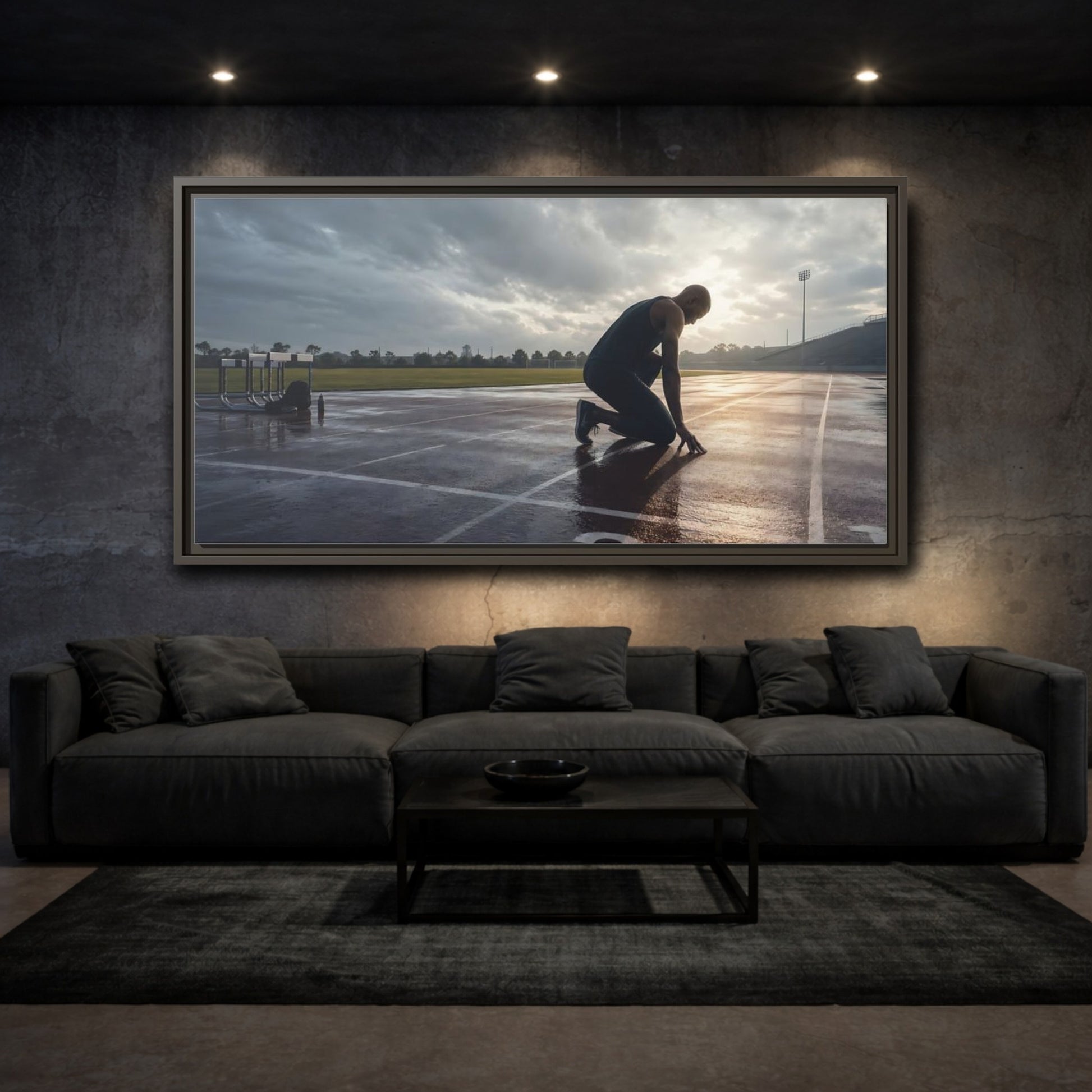 Mockup 4. Sports Athlete Sports Athlete shown as framed canvas print