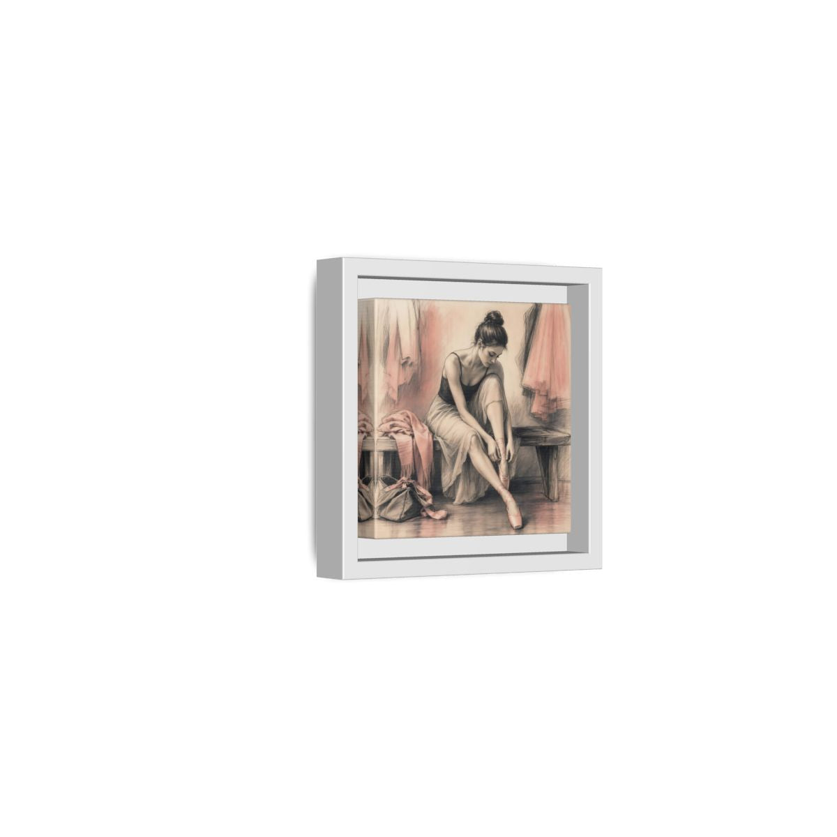 Side Mockup 22. Sports Ballerina Pink And Brown shown as framed canvas print