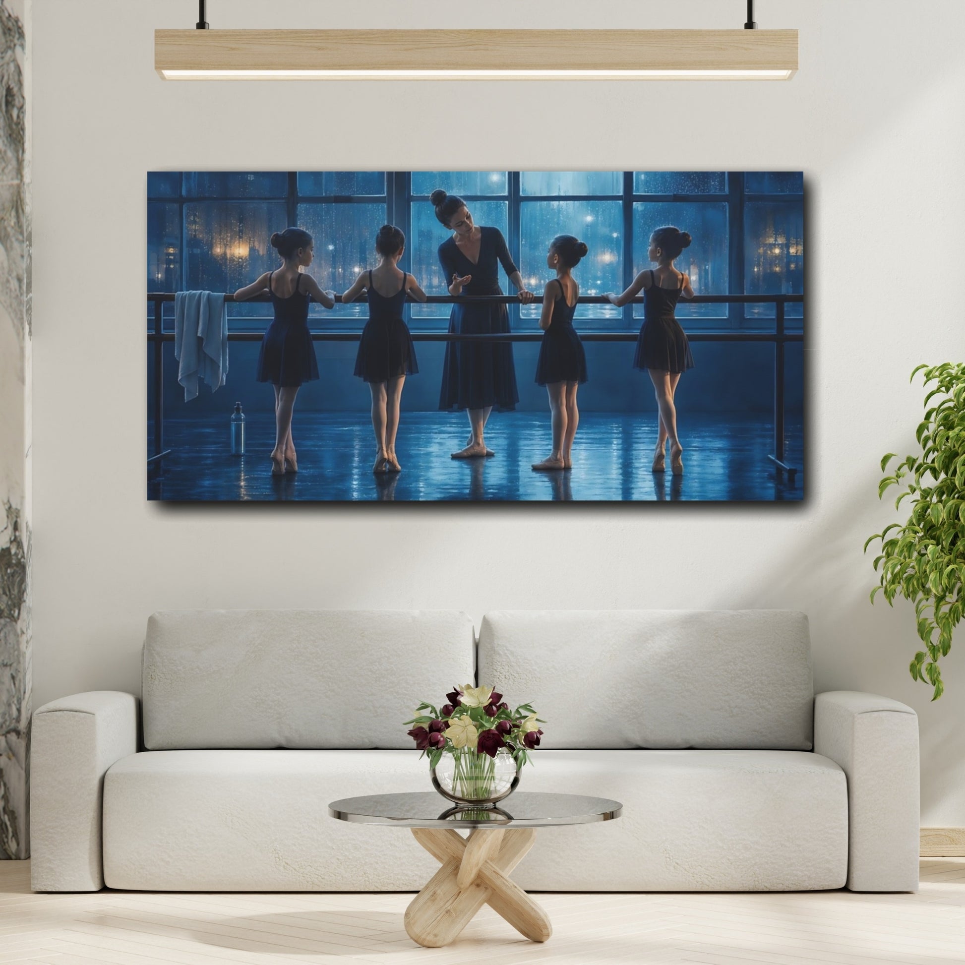 Mockup 2. Sports Ballet Class Ballet Blue shown as canvas print