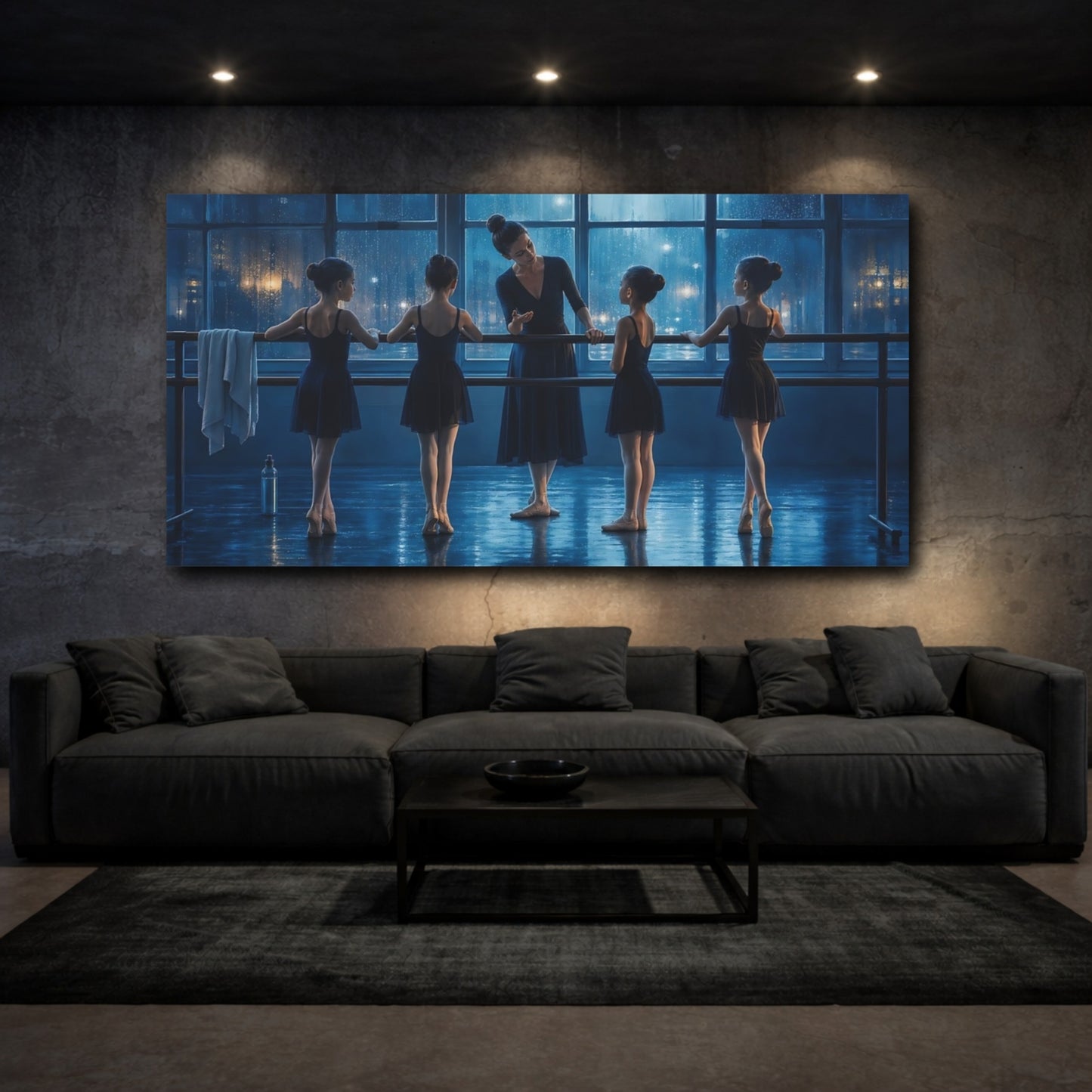 Mockup 3. Sports Ballet Class Ballet Blue shown as canvas print