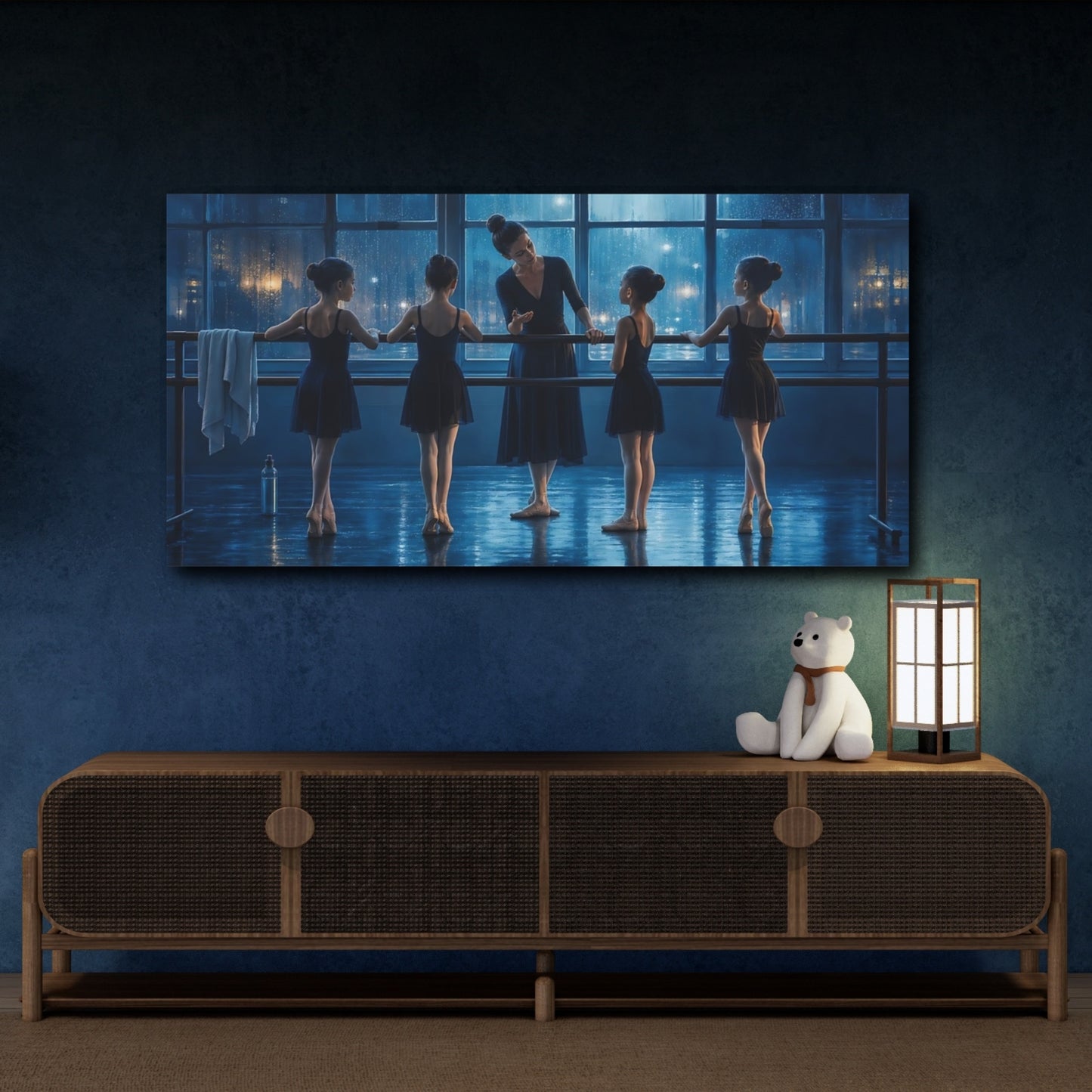 Mockup 4. Sports Ballet Class Ballet Blue shown as canvas print