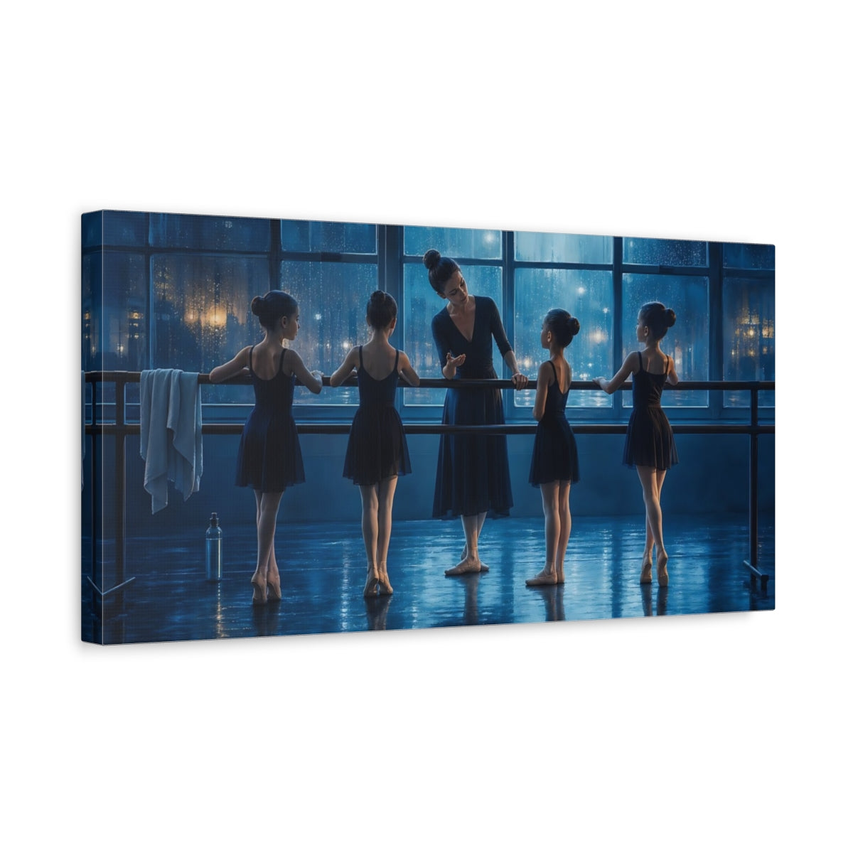Side Mockup 3. Sports Ballet Class Ballet Blue shown as canvas print