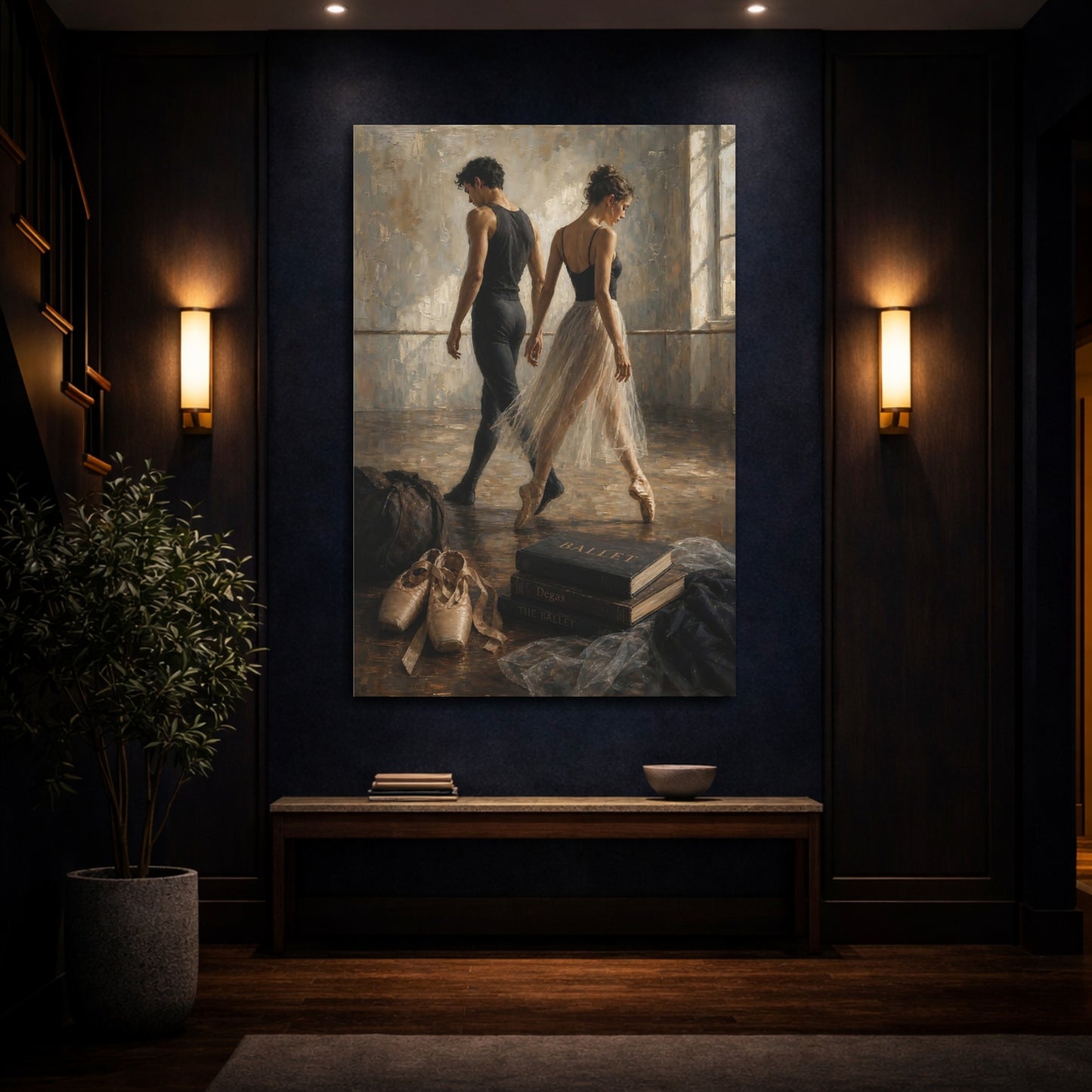Mockup 4. Sports Ballet Dancers Ballet Dancers Brown shown as canvas print