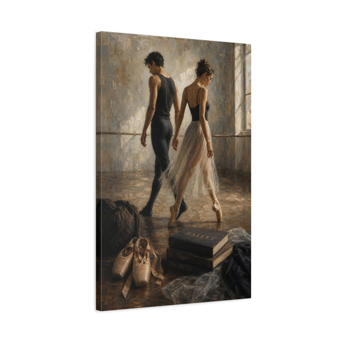 Side Mockup 2. Sports Ballet Dancers Ballet Dancers Brown shown as canvas print