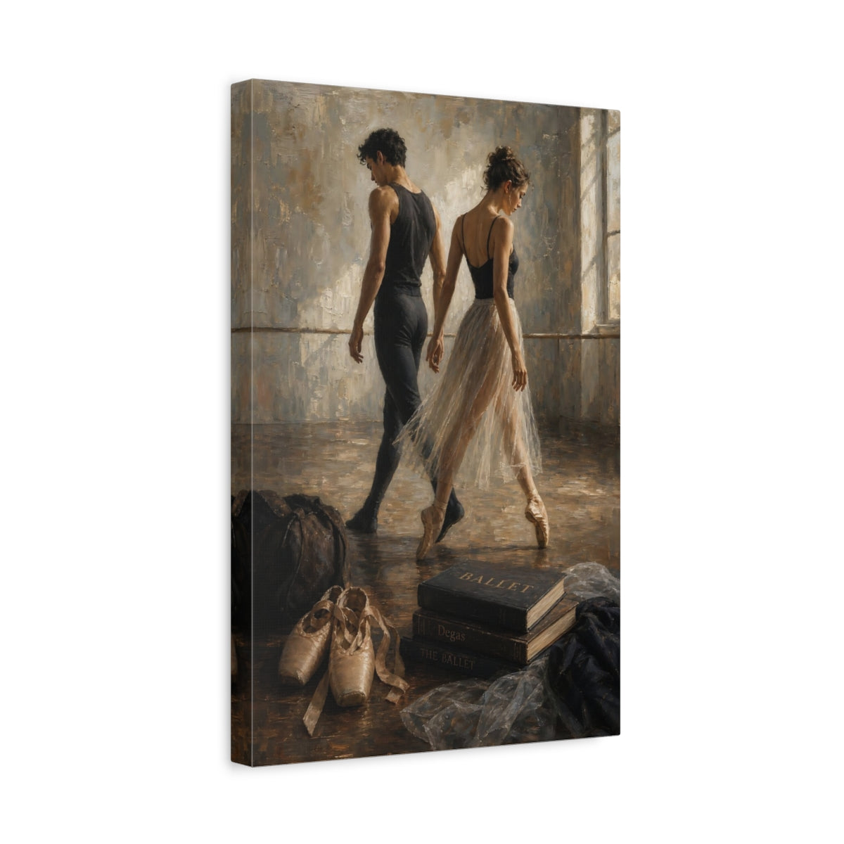 Side Mockup 4. Sports Ballet Dancers Ballet Dancers Brown shown as canvas print